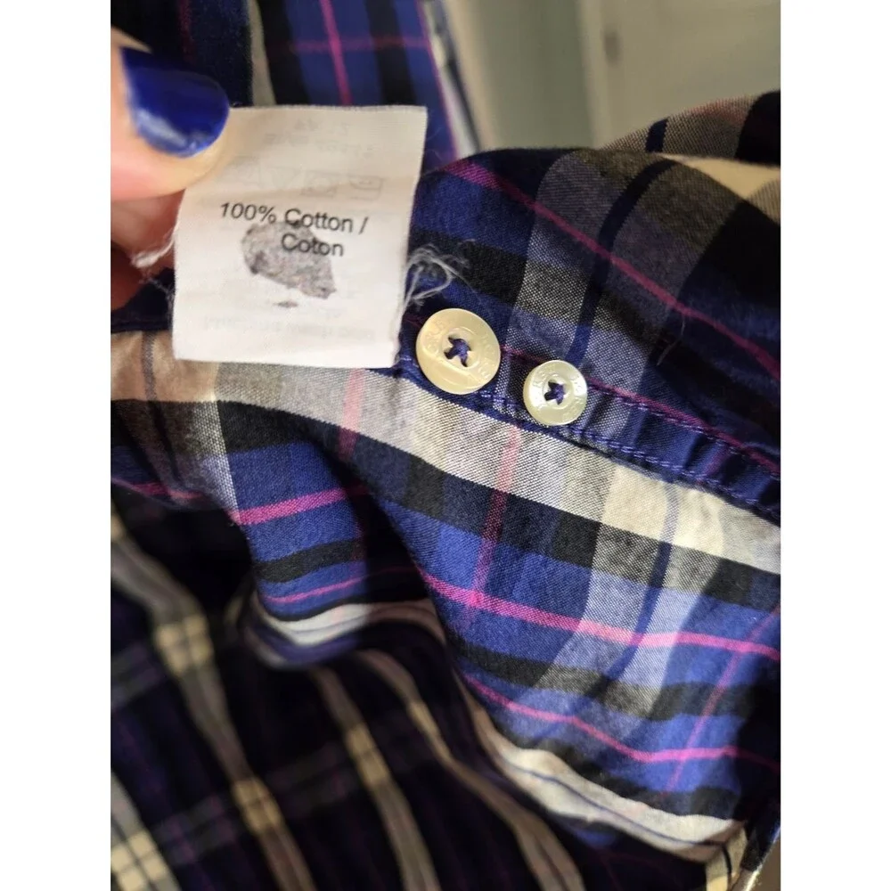 J. Crew Shirting's Men's Washed Tartan Plaid Long Sleeve Button Down Shirt